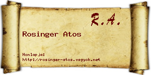 Rosinger Atos névjegykártya